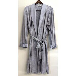 Brioni Mens Bathrobe Dressing Gown Pajama Robe Large Cotton Striped Made In Itay